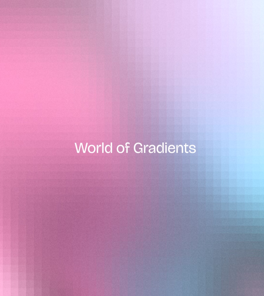 World of Gradients branding on a pink and blue gradient